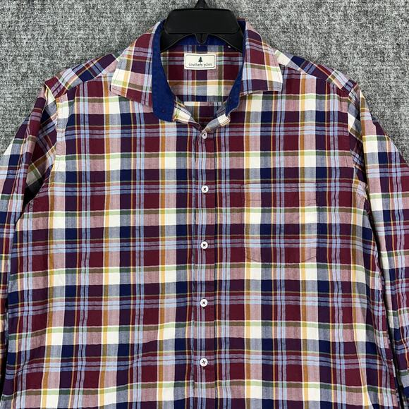 Southern Pines Shirt Men Extra Large Plaid Knit Relaxed Chore Trail Hike Camping - Picture 3 of 13